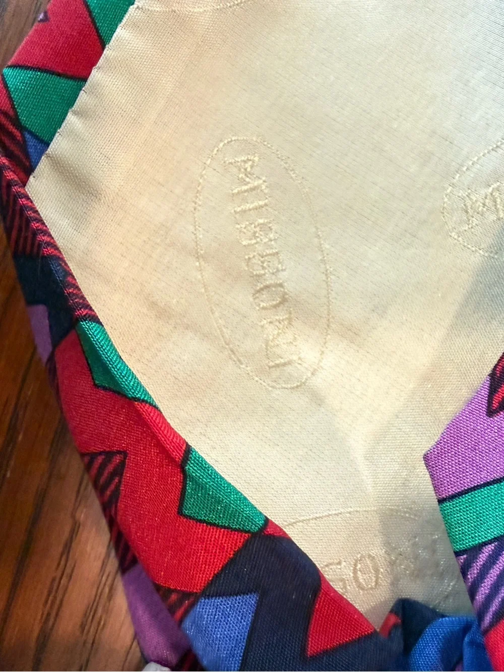 Vintage Missoni for Neiman Marcus Silk Tie Chevron Zigzag Geometric Multicolor